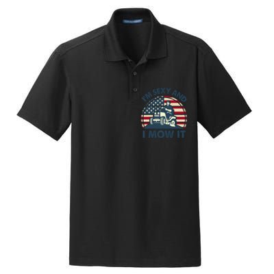 Lawn Mowing Im Sexy I Mow It Funny Mower Gardening Dad Dry Zone Grid Polo