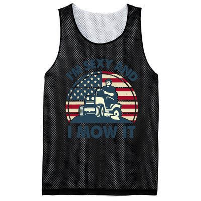 Lawn Mowing Im Sexy I Mow It Funny Mower Gardening Dad Mesh Reversible Basketball Jersey Tank