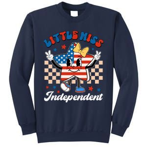 Little Miss Independent 4th Of July Girl Groovy Sweatshirt