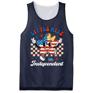 Little Miss Independent 4th Of July Girl Groovy Mesh Reversible Basketball Jersey Tank