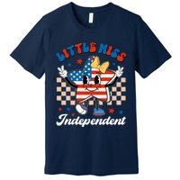 Little Miss Independent 4th Of July Girl Groovy Premium T-Shirt