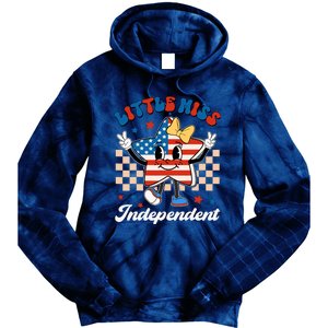 Little Miss Independent 4th Of July Girl Groovy Tie Dye Hoodie