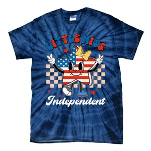 Little Miss Independent 4th Of July Girl Groovy Tie-Dye T-Shirt