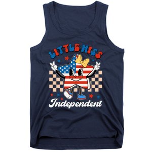 Little Miss Independent 4th Of July Girl Groovy Tank Top