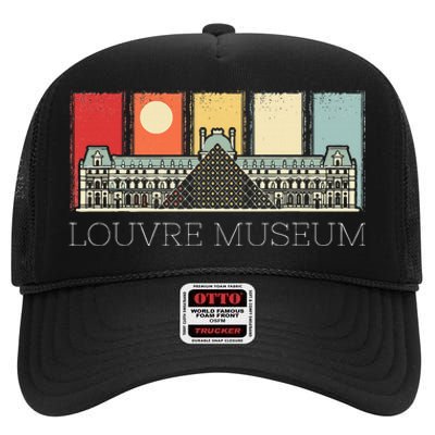 Louvre Museum In Paris France Tourist High Crown Mesh Back Trucker Hat