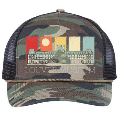 Louvre Museum In Paris France Tourist Retro Rope Trucker Hat Cap