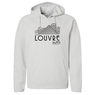 Louvre Museum In Paris Performance Fleece Hoodie