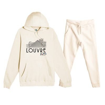 Louvre Museum In Paris Premium Hooded Sweatsuit Set