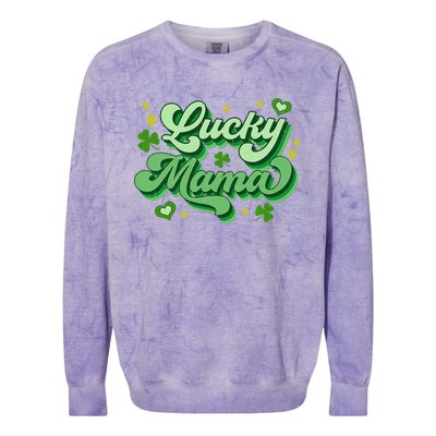 Lucky Mama Irish green St. Patricks Day Colorblast Crewneck Sweatshirt