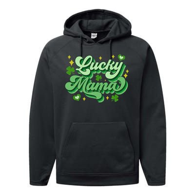 Lucky Mama Irish green St. Patricks Day Performance Fleece Hoodie