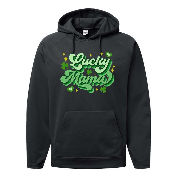 Lucky Mama Irish green St. Patricks Day Performance Fleece Hoodie