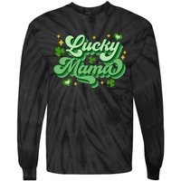 Lucky Mama Irish green St. Patricks Day Tie-Dye Long Sleeve Shirt