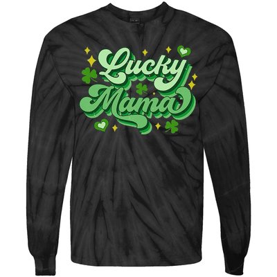 Lucky Mama Irish green St. Patricks Day Tie-Dye Long Sleeve Shirt