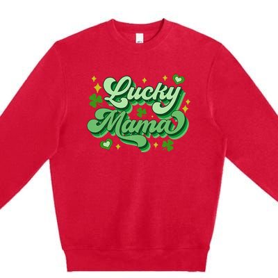 Lucky Mama Irish green St. Patricks Day Premium Crewneck Sweatshirt