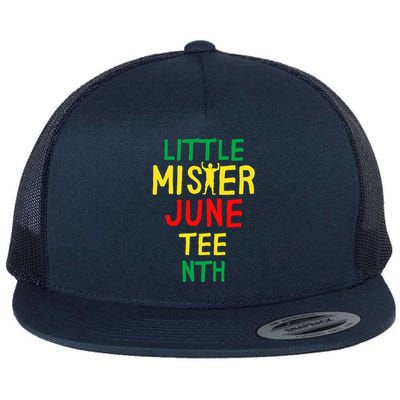 Little Mister Juneteenth Black Son Cool Gift Flat Bill Trucker Hat