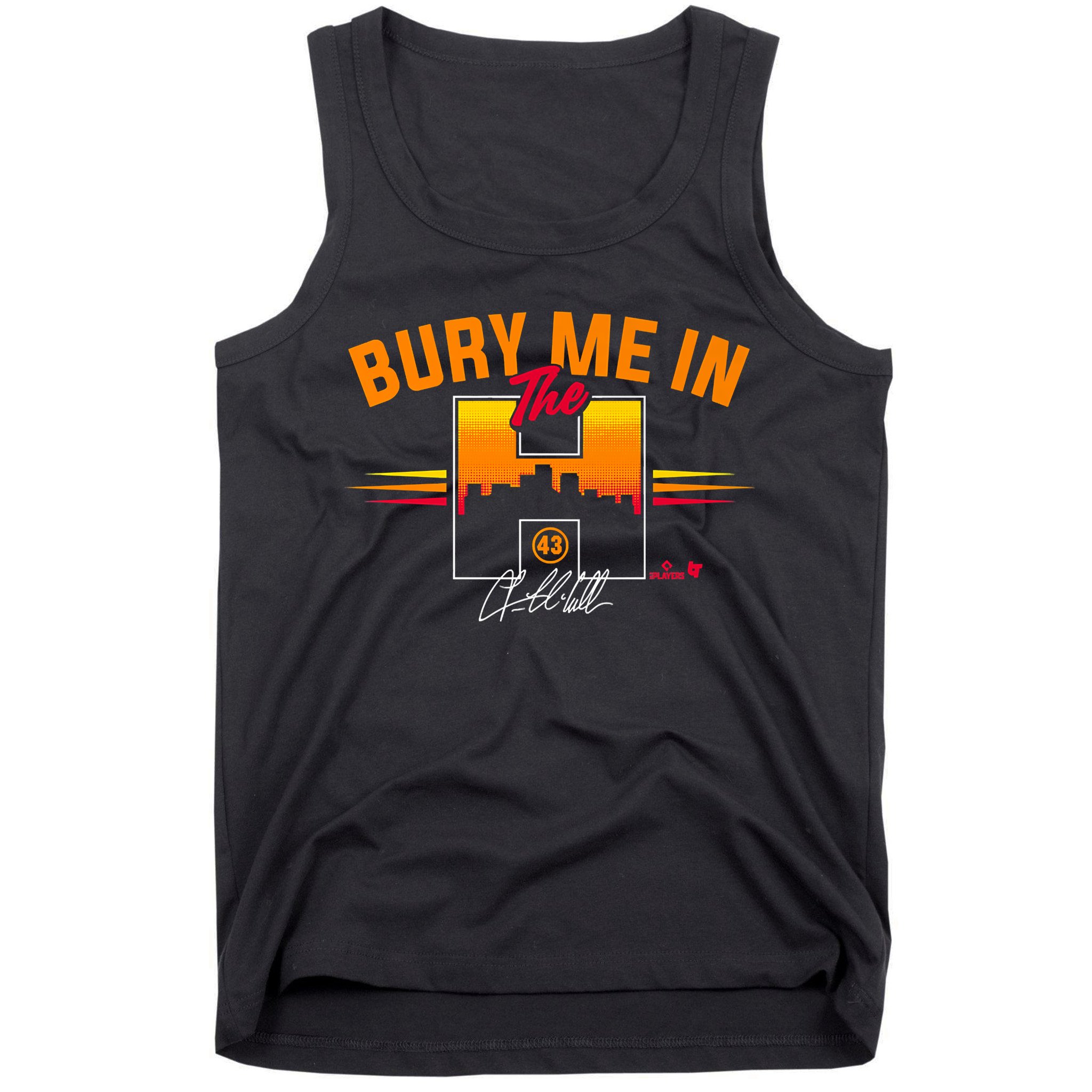 Lance McCullers Jr. Bury Me In The H Houston Baseball Tank Top