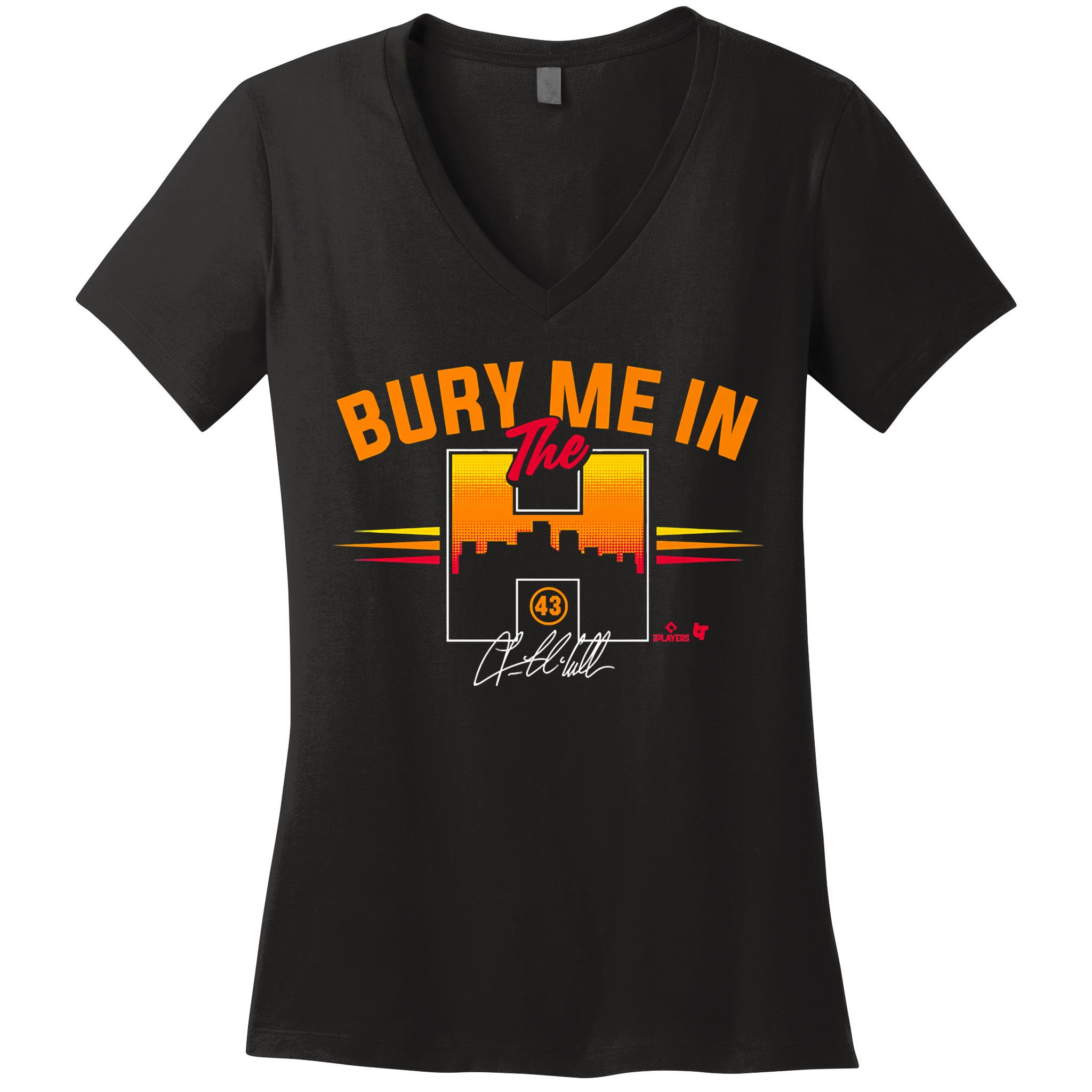 Lance McCullers Jr. Bury Me In The H Houston Baseball Women's V-Neck T-Shirt