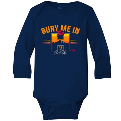 Lance McCullers Jr. Bury Me In The H Houston Baseball Baby Long Sleeve Bodysuit