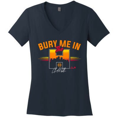 Lance McCullers Jr. Bury Me In The H Houston Baseball Women's V-Neck T-Shirt