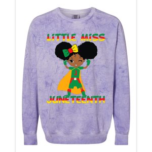 Little Miss Juneteenth Cute Black Girl Melanin Girl Colorblast Crewneck Sweatshirt