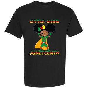 Little Miss Juneteenth Cute Black Girl Melanin Girl Garment-Dyed Heavyweight T-Shirt