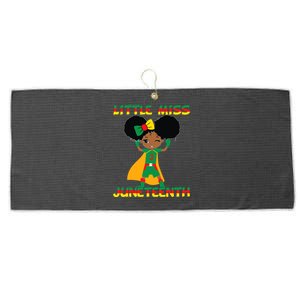 Little Miss Juneteenth Cute Black Girl Melanin Girl Large Microfiber Waffle Golf Towel