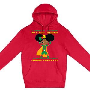 Little Miss Juneteenth Cute Black Girl Melanin Girl Premium Pullover Hoodie