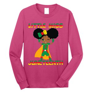 Little Miss Juneteenth Cute Black Girl Melanin Girl Long Sleeve Shirt