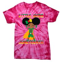 Little Miss Juneteenth Cute Black Girl Melanin Girl Tie-Dye T-Shirt