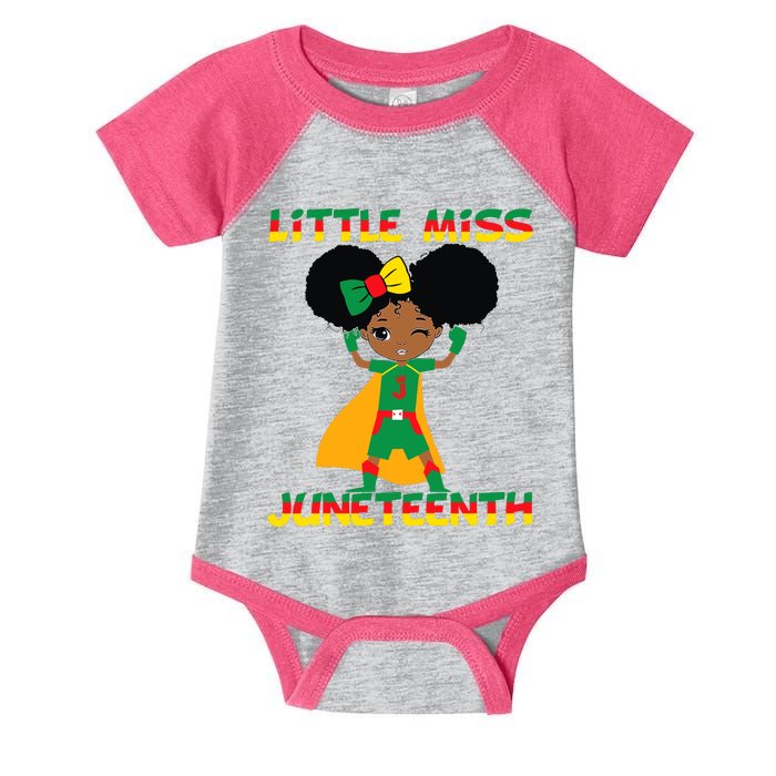 Little Miss Juneteenth Cute Black Girl Melanin Girl Infant Baby Jersey Bodysuit