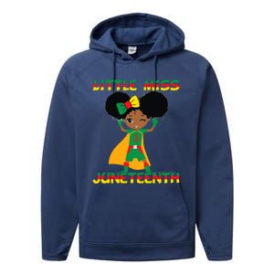 Little Miss Juneteenth Cute Black Girl Melanin Girl Performance Fleece Hoodie