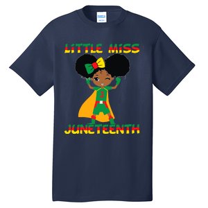 Little Miss Juneteenth Cute Black Girl Melanin Girl Tall T-Shirt