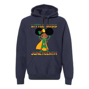 Little Miss Juneteenth Cute Black Girl Melanin Girl Premium Hoodie