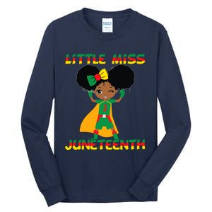 Little Miss Juneteenth Cute Black Girl Melanin Girl Tall Long Sleeve T-Shirt