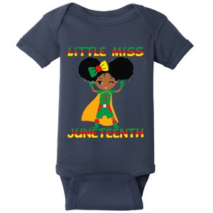 Little Miss Juneteenth Cute Black Girl Melanin Girl Baby Bodysuit