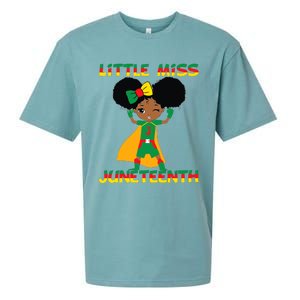 Little Miss Juneteenth Cute Black Girl Melanin Girl Sueded Cloud Jersey T-Shirt