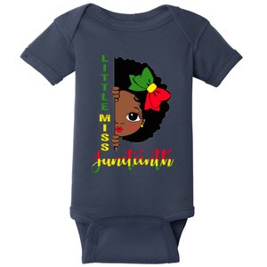 Little Miss Juneteenth Girl Black History Month Baby Bodysuit