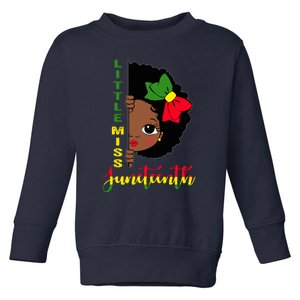 Little Miss Juneteenth Girl Black History Month Toddler Sweatshirt