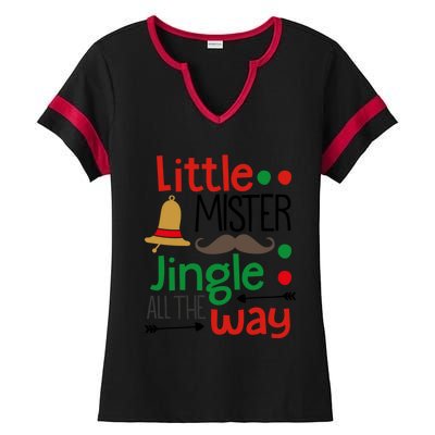 Little Mister Jingle All The Way Gift Ladies Halftime Notch Neck Tee