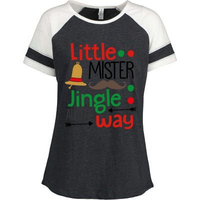 Little Mister Jingle All The Way Gift Enza Ladies Jersey Colorblock Tee