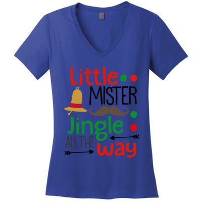 Little Mister Jingle All The Way Gift Women's V-Neck T-Shirt