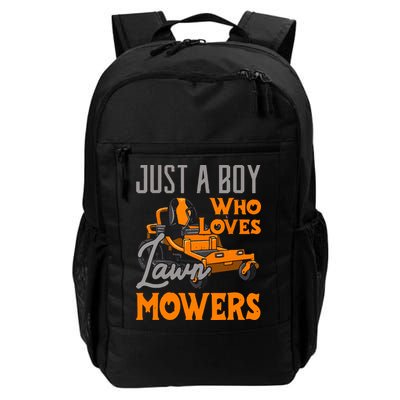 Lawn Mowing Just A Boy Who Loves Mowers Gardener Backpack