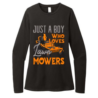 Lawn Mowing Just A Boy Who Loves Mowers Gardener Womens CVC Long Sleeve Shirt