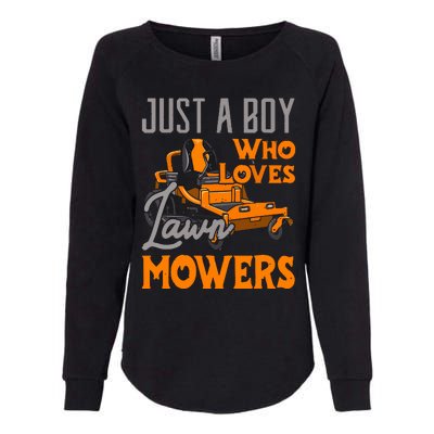 Lawn Mowing Just A Boy Who Loves Mowers Gardener Womens California Wash Sweatshirt