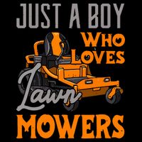 Lawn Mowing Just A Boy Who Loves Mowers Gardener Cropped Pullover Crew