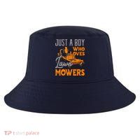 Lawn Mowing Just A Boy Who Loves Mowers Gardener Cool Comfort Performance Bucket Hat