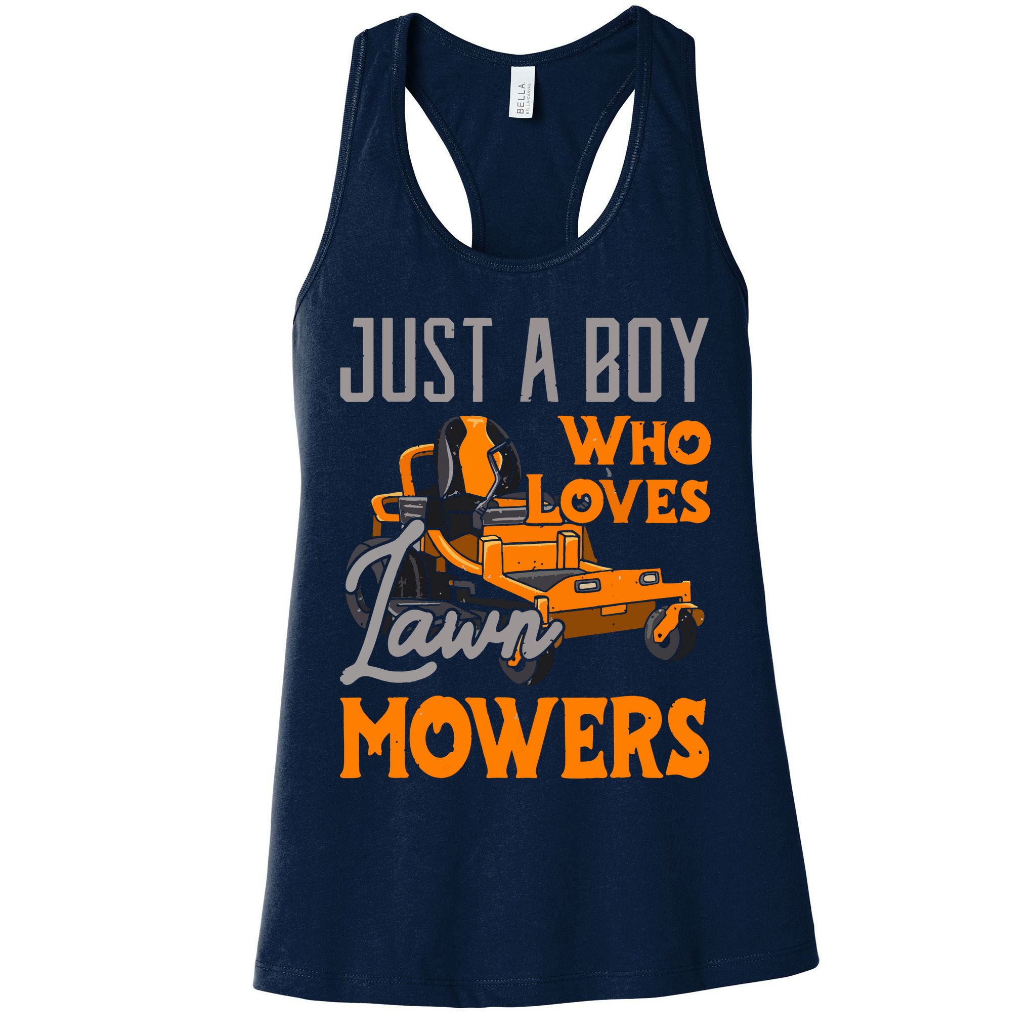 Lawn Mowing Just A Boy Who Loves Mowers Gardener Womens Tank Top