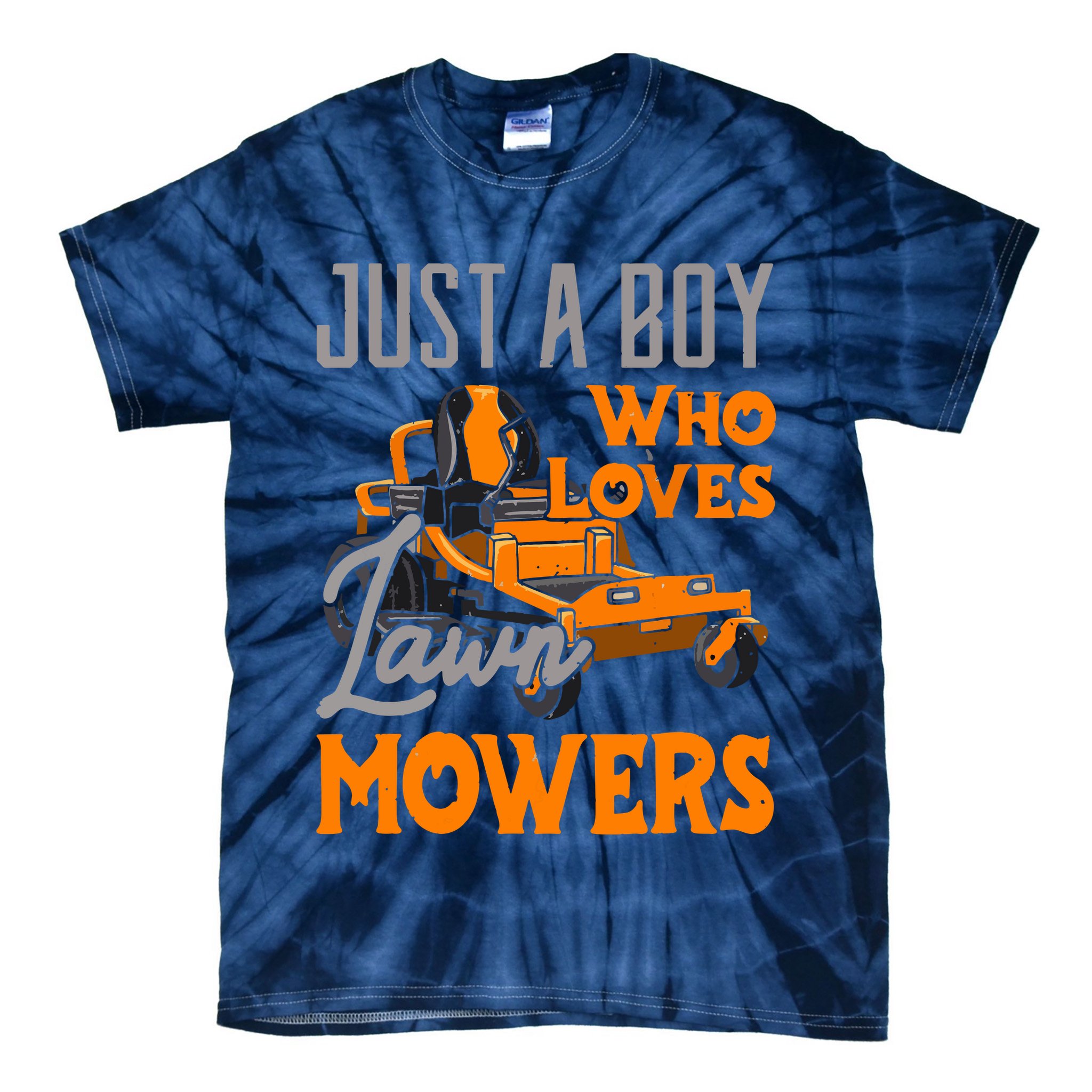 Lawn Mowing Just A Boy Who Loves Mowers Gardener Tie-Dye T-Shirt