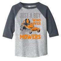 Lawn Mowing Just A Boy Who Loves Mowers Gardener Toddler Fine Jersey T-Shirt