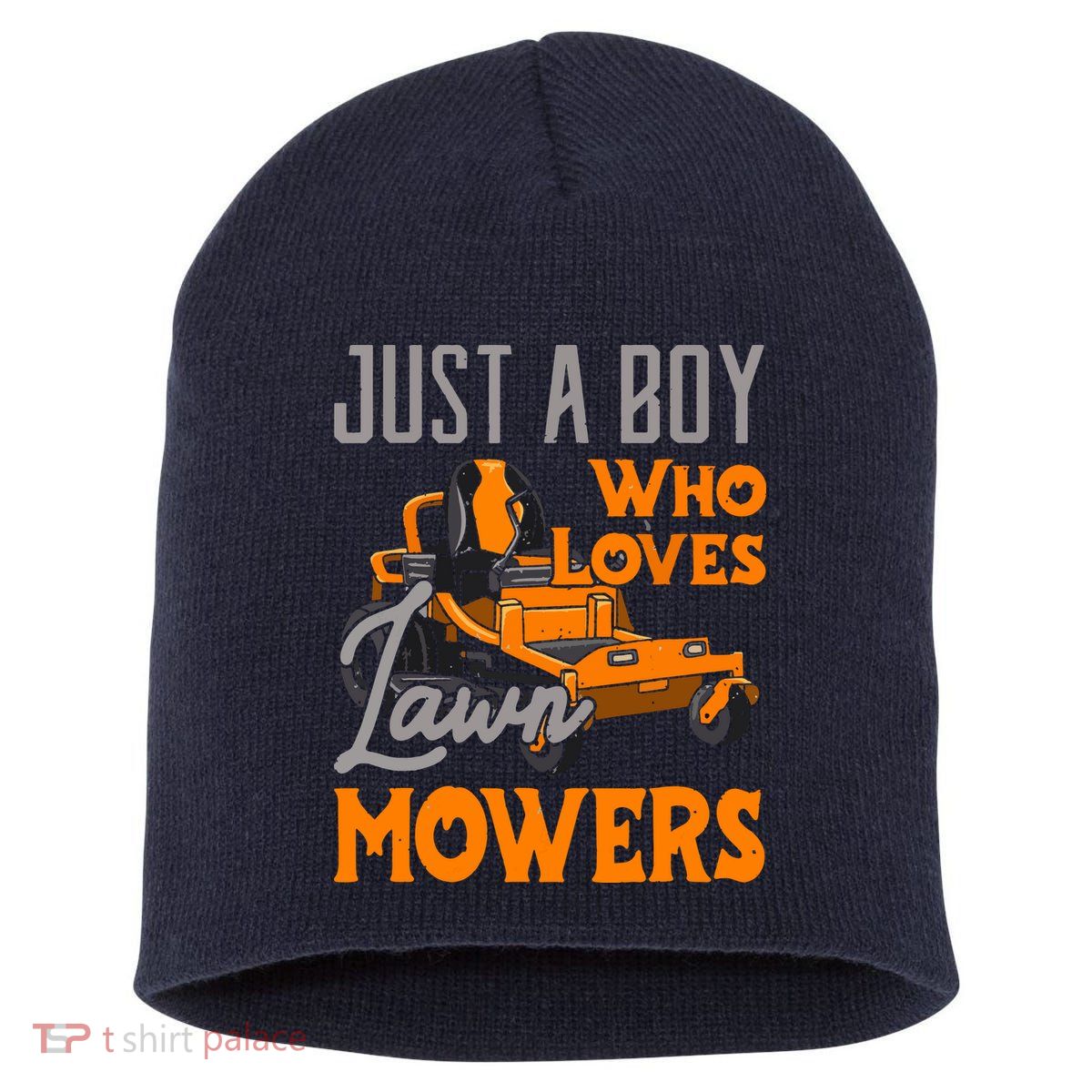 Lawn Mowing Just A Boy Who Loves Mowers Gardener Short Acrylic Beanie
